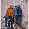 Two girls and dog in La Poma, Argentina